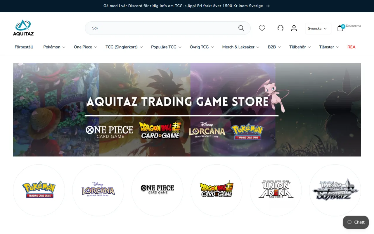 Aquitaz homepage on desktop