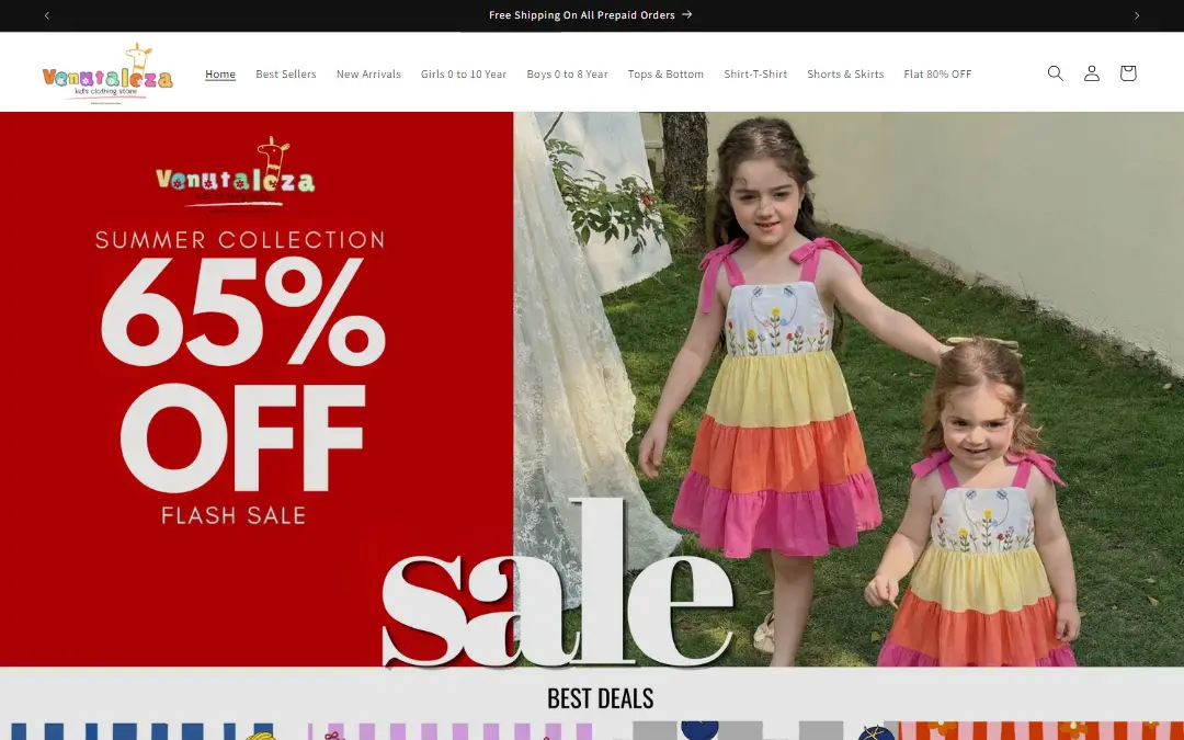 Venutaloza website homepage